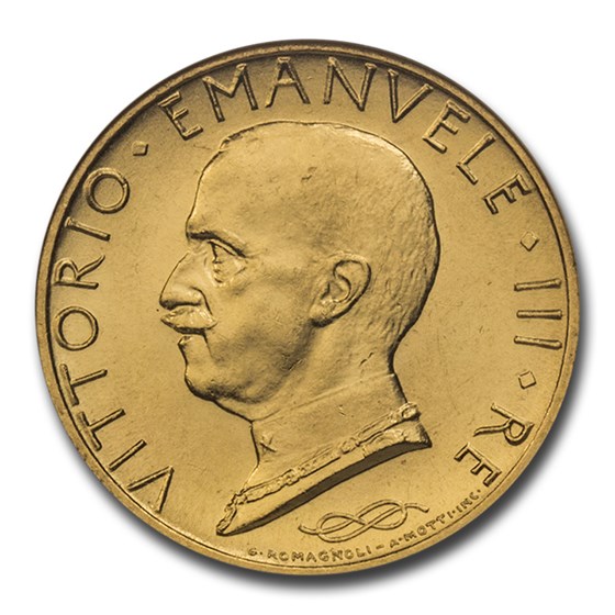 1931-R Italy Gold 100 Lire Vittorio Emanuel III MS-63 NGC 1931-R Italy Gold 100 Lire Vittorio Emanuel III MS-63 NGC